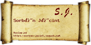 Sorbán Jácint névjegykártya